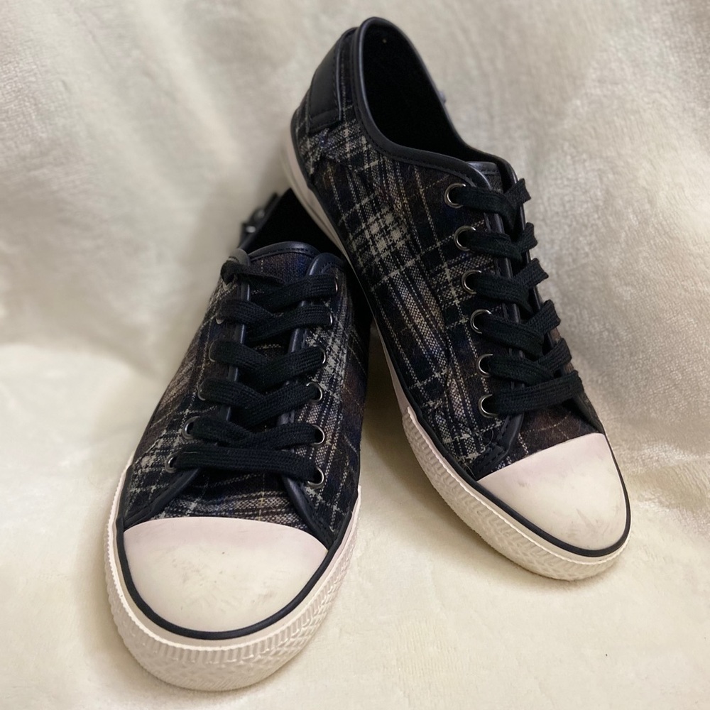 Aldo plaid sneakers.